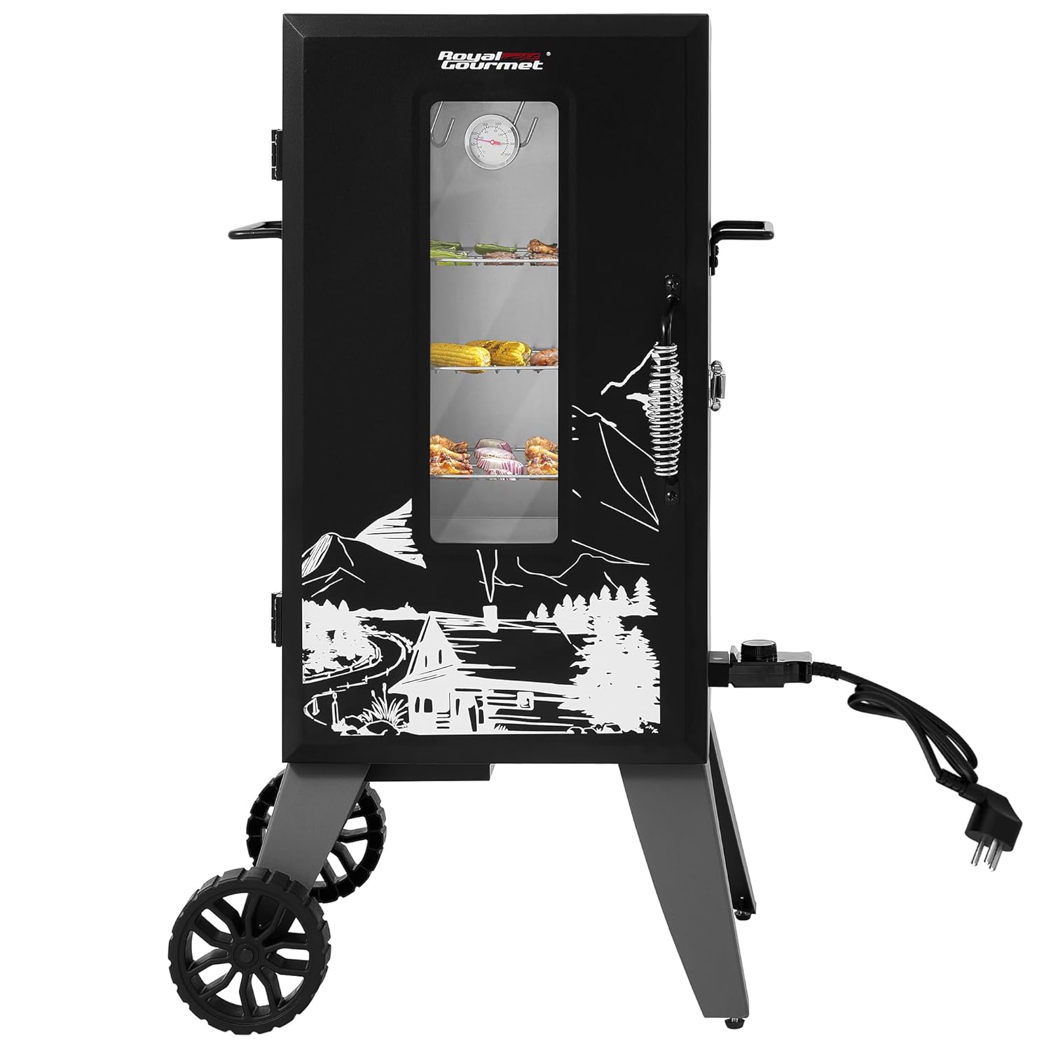 Electric Smoker Bbq - 28in Analog Electric Smoker 3 Chrome