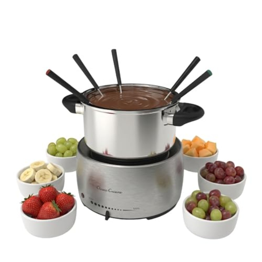 Fondue Set Electric - Stainless-Steel Fondue Pot Set - Electric