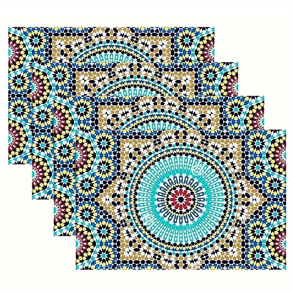 Kitchen Appliances Table - 2/4pc Placemats with A Moroccan Design