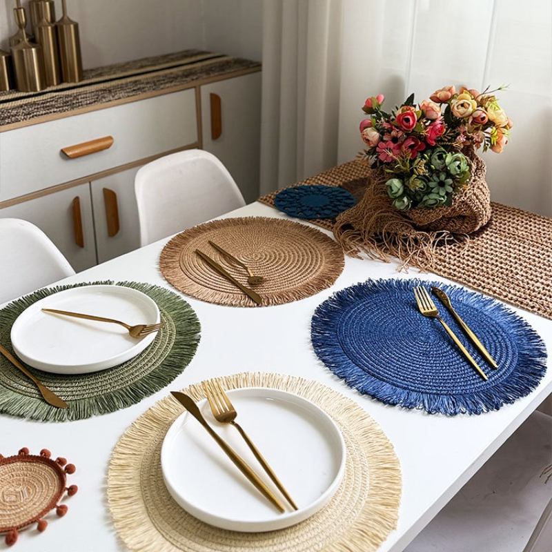 Kitchen Appliances Table - Natural Paper Straw Woven Placemat Bohemian