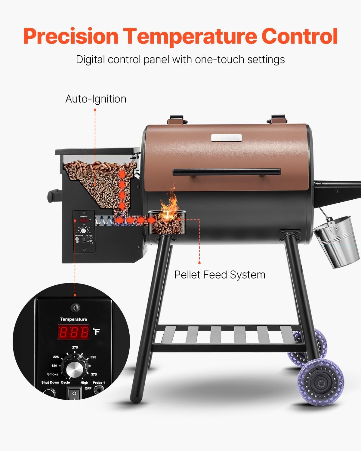Wood Pellet Grill Smoker, 8 in - Electric Smoker Bbq review and price