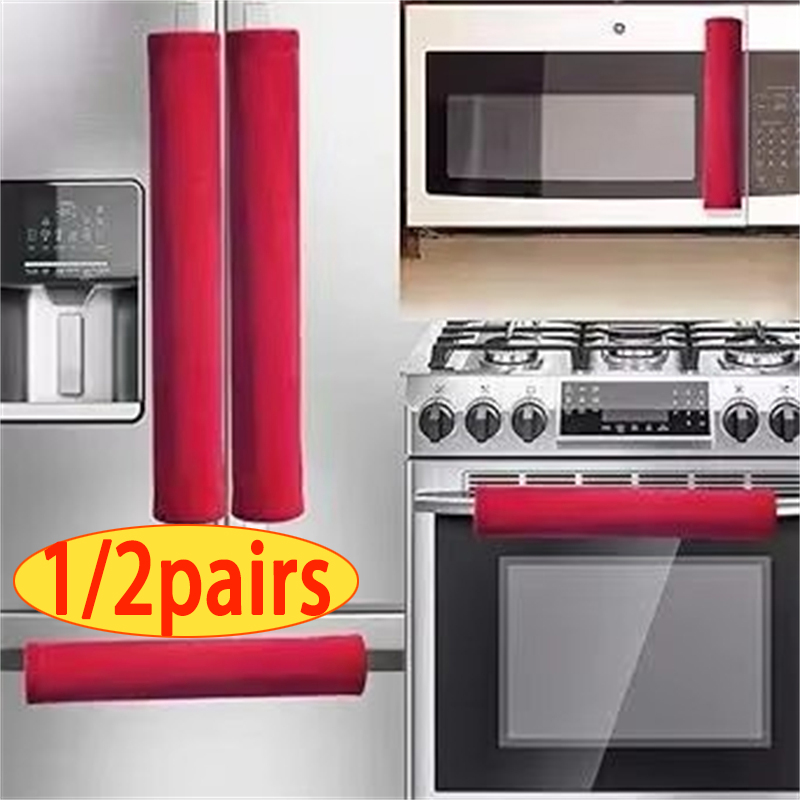 2Pcs/Set  Refrigerator Door Ha - Kitchen Appliances With Red Knobs review and price