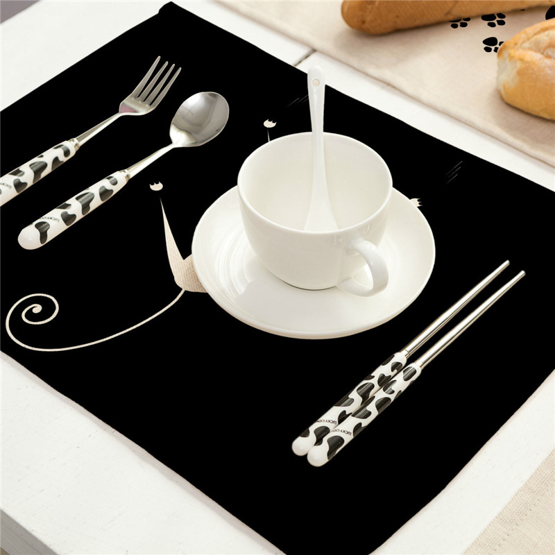 40X30cm Cute Black Cat Pattern - Kitchen Appliances Table review and price
