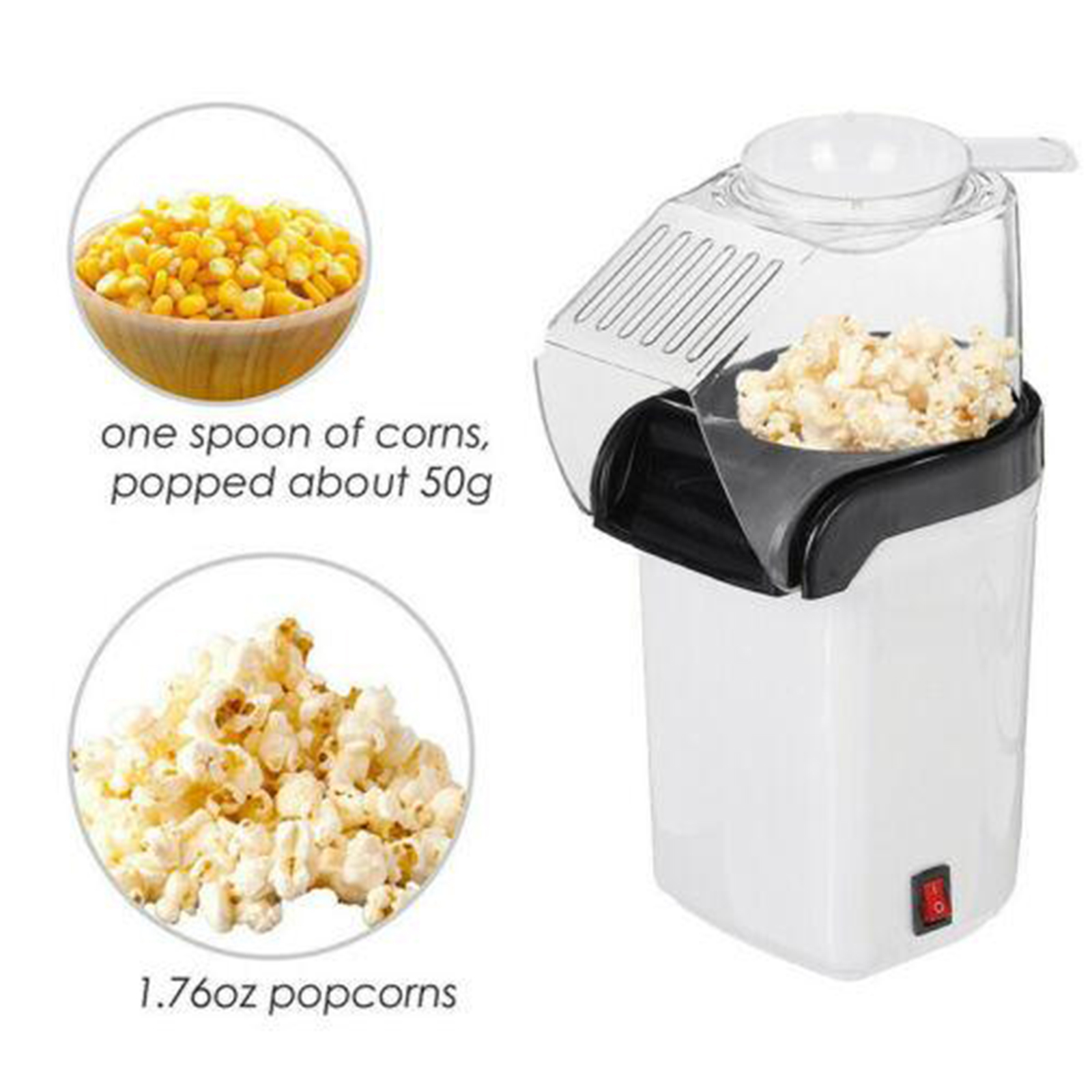Automatic Oil free Hot Air Pop - Air Popcorn Maker review and price