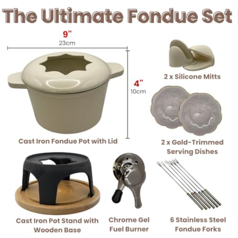 Cast Iron Fondue Set 15-Pcs wi - Fondue Set Electric review and price