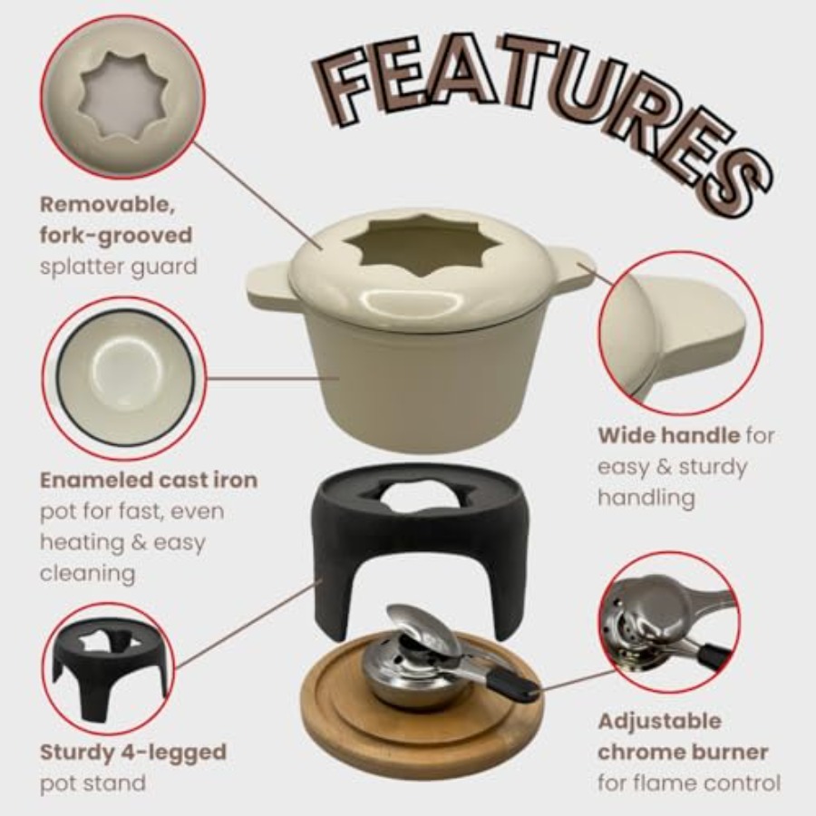 Cast Iron Fondue Set 15-Pcs wi - Fondue Set Electric review and price