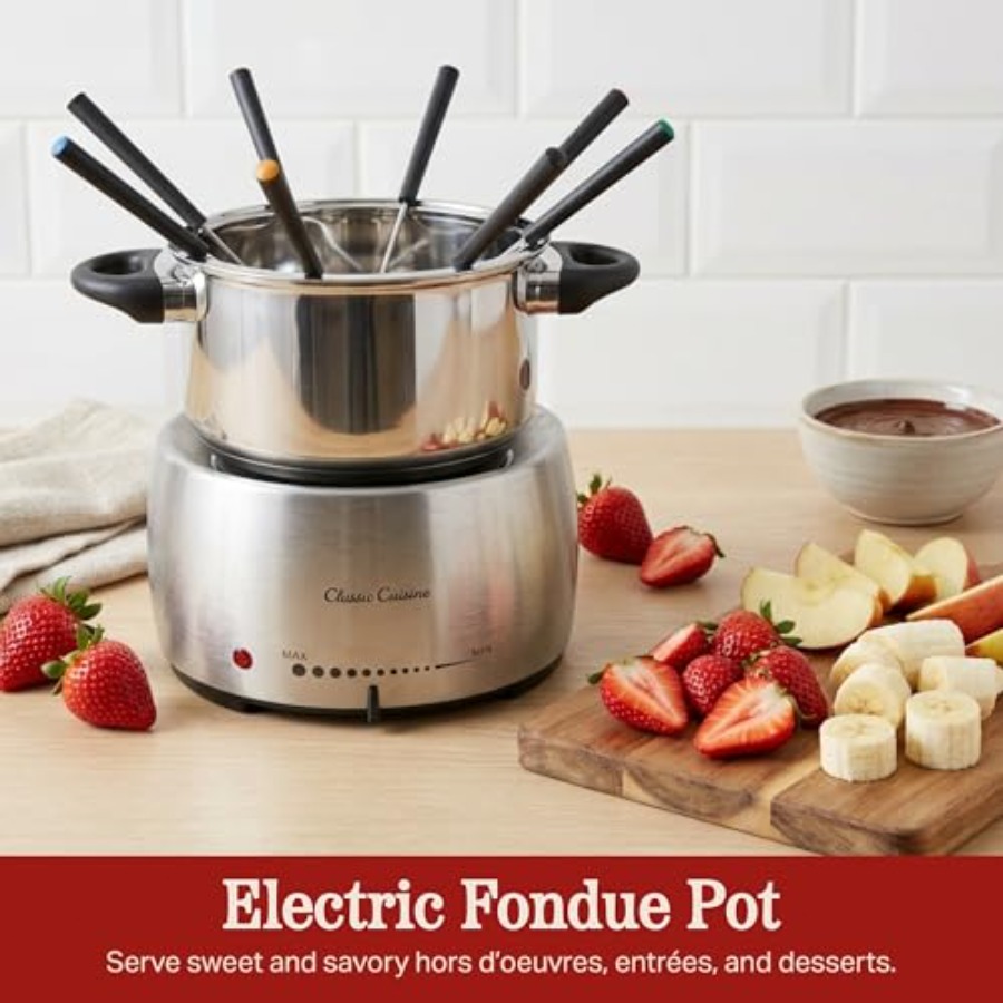 Stainless-Steel Fondue Pot Set - Fondue Set Electric review and price
