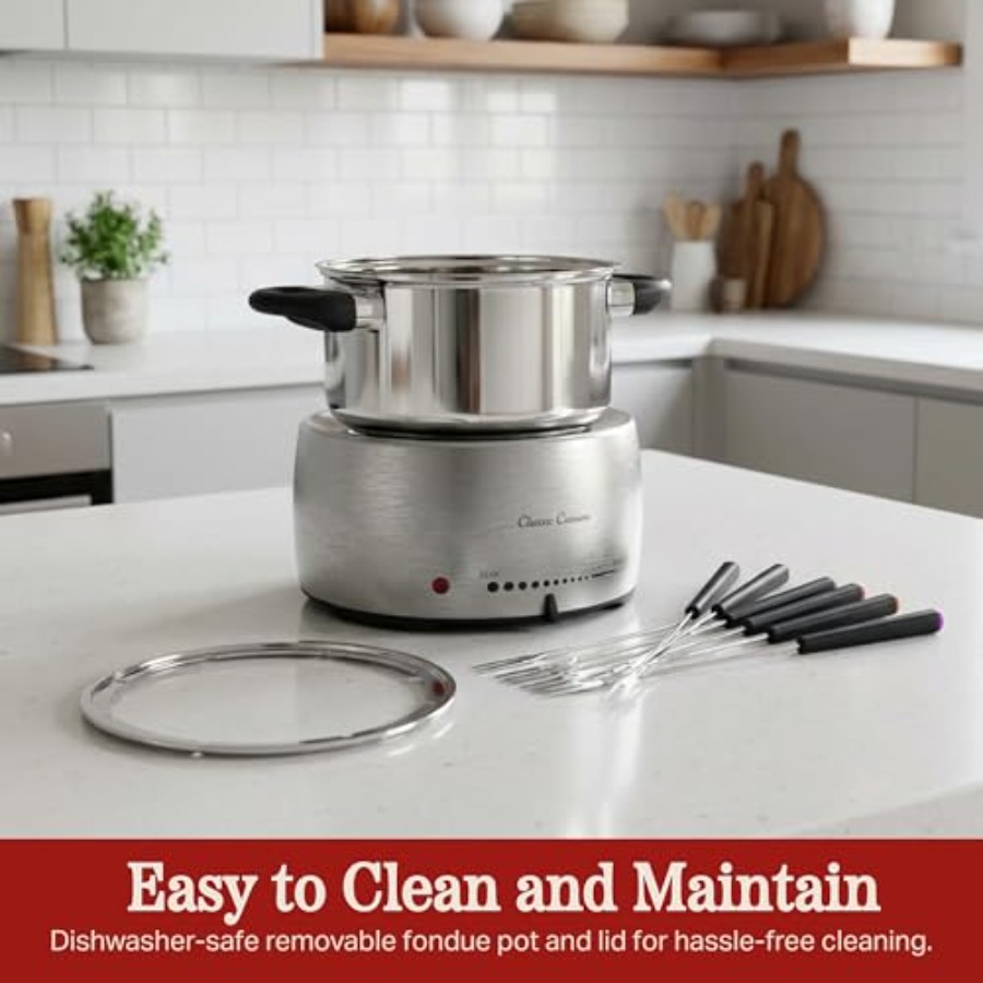 Stainless-Steel Fondue Pot Set - Fondue Set Electric review and price