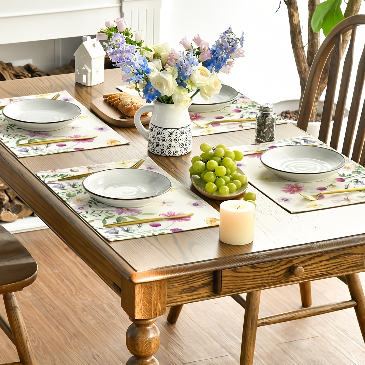 4Pcs, Watercolor Wildflower Bu - Kitchen Appliances Table review and price