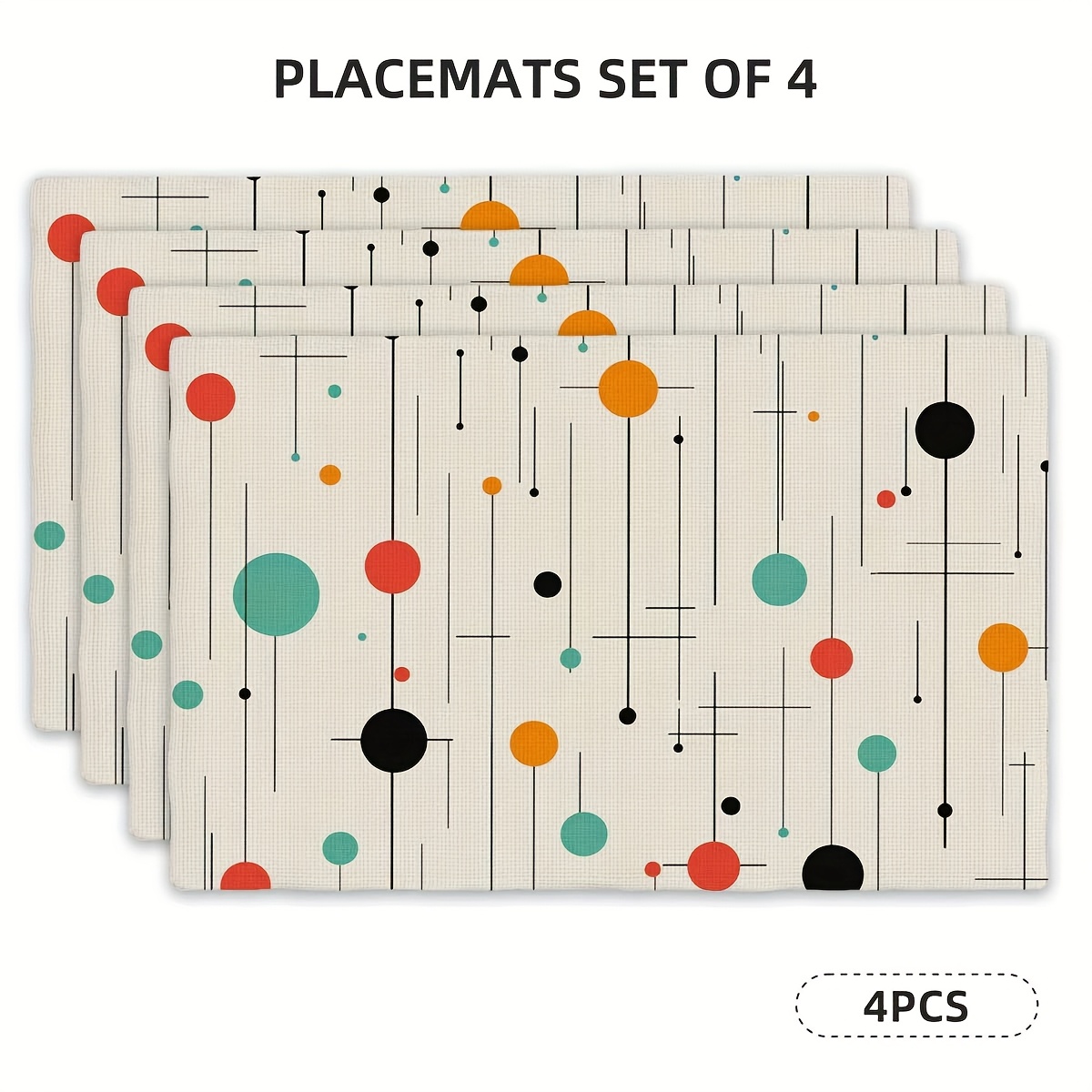 Set of 4 Rectangular Placemats - Kitchen Appliances Table review and price