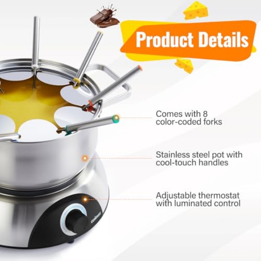 CUSIMAX Electric Fondue Set 15 - Fondue Set Electric review and price