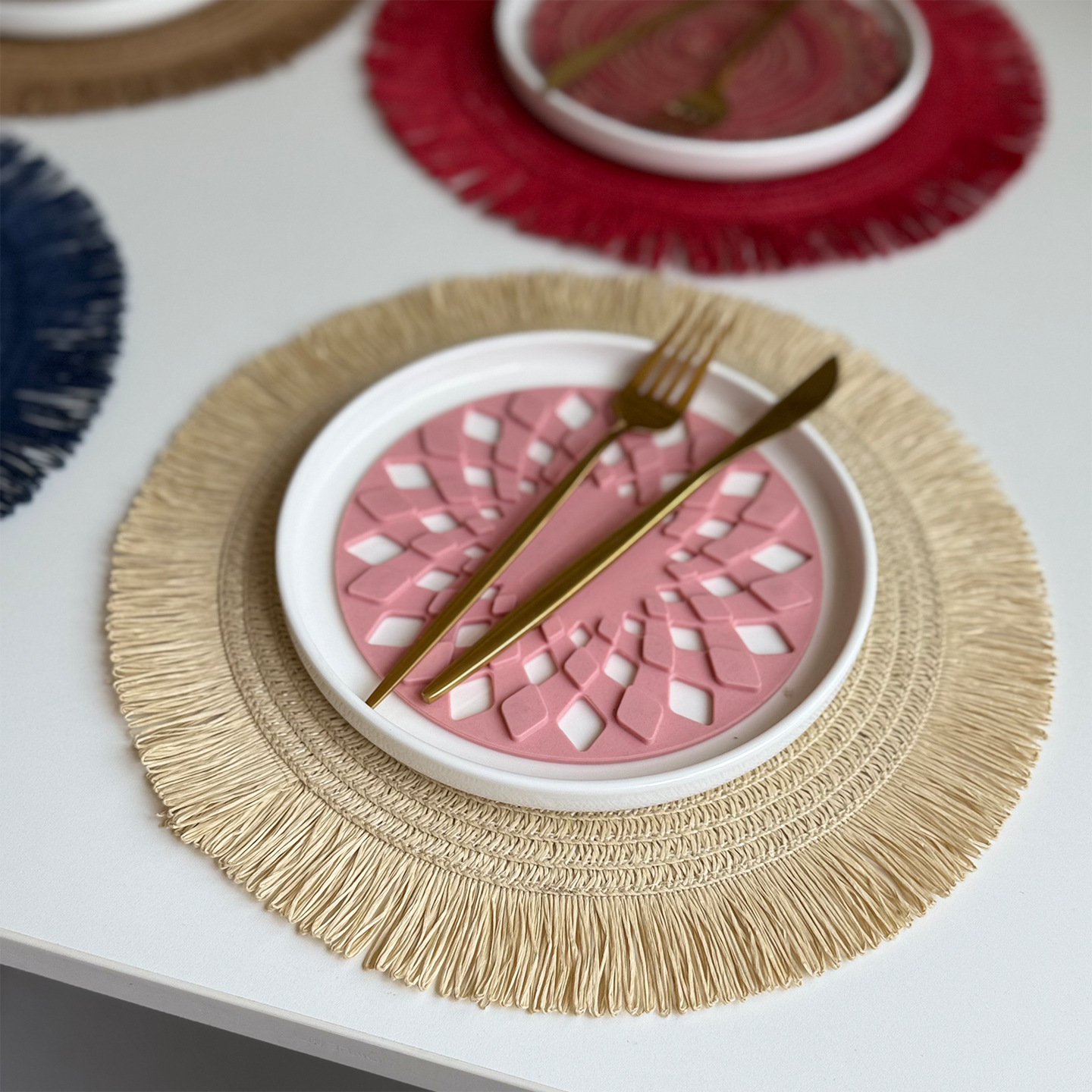 Natural Paper Straw Woven Plac - Kitchen Appliances Table review and price