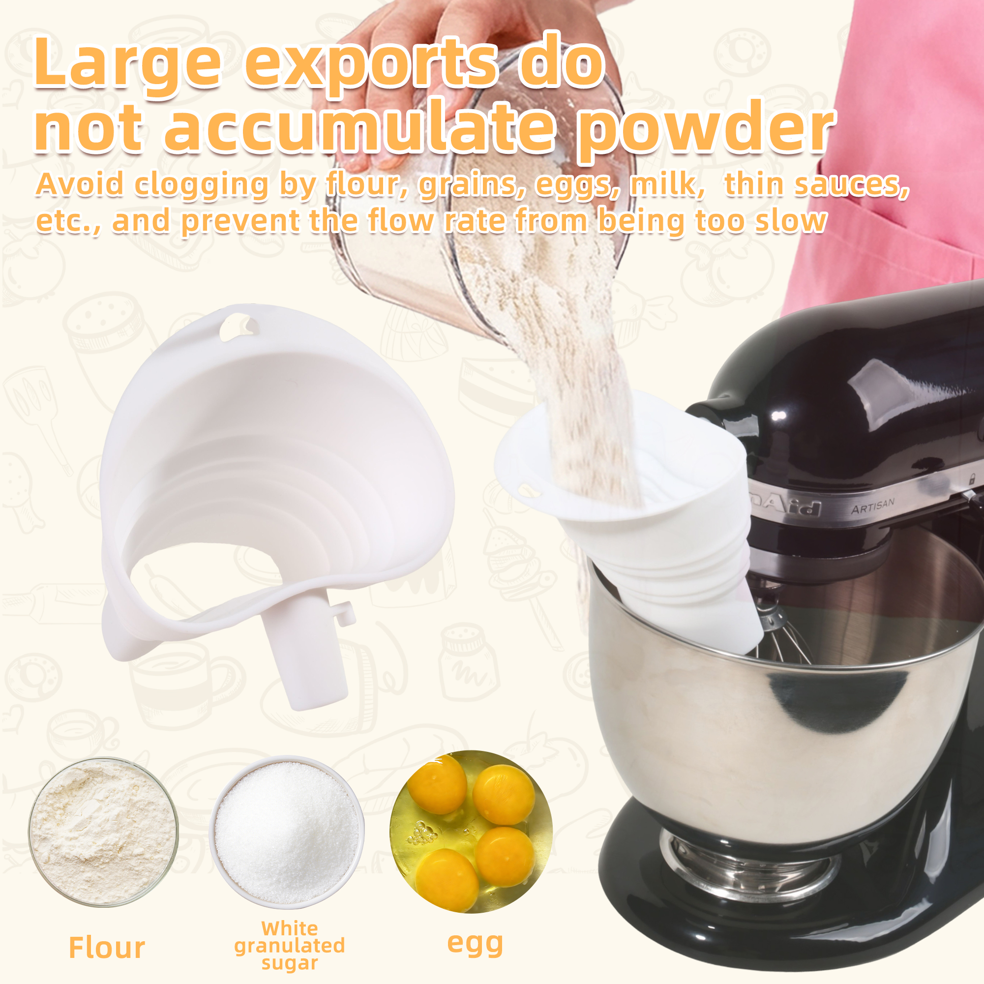 1/3pcs mix Silicone Flour Funn - Kitchen Appliances For Restaurant review and price