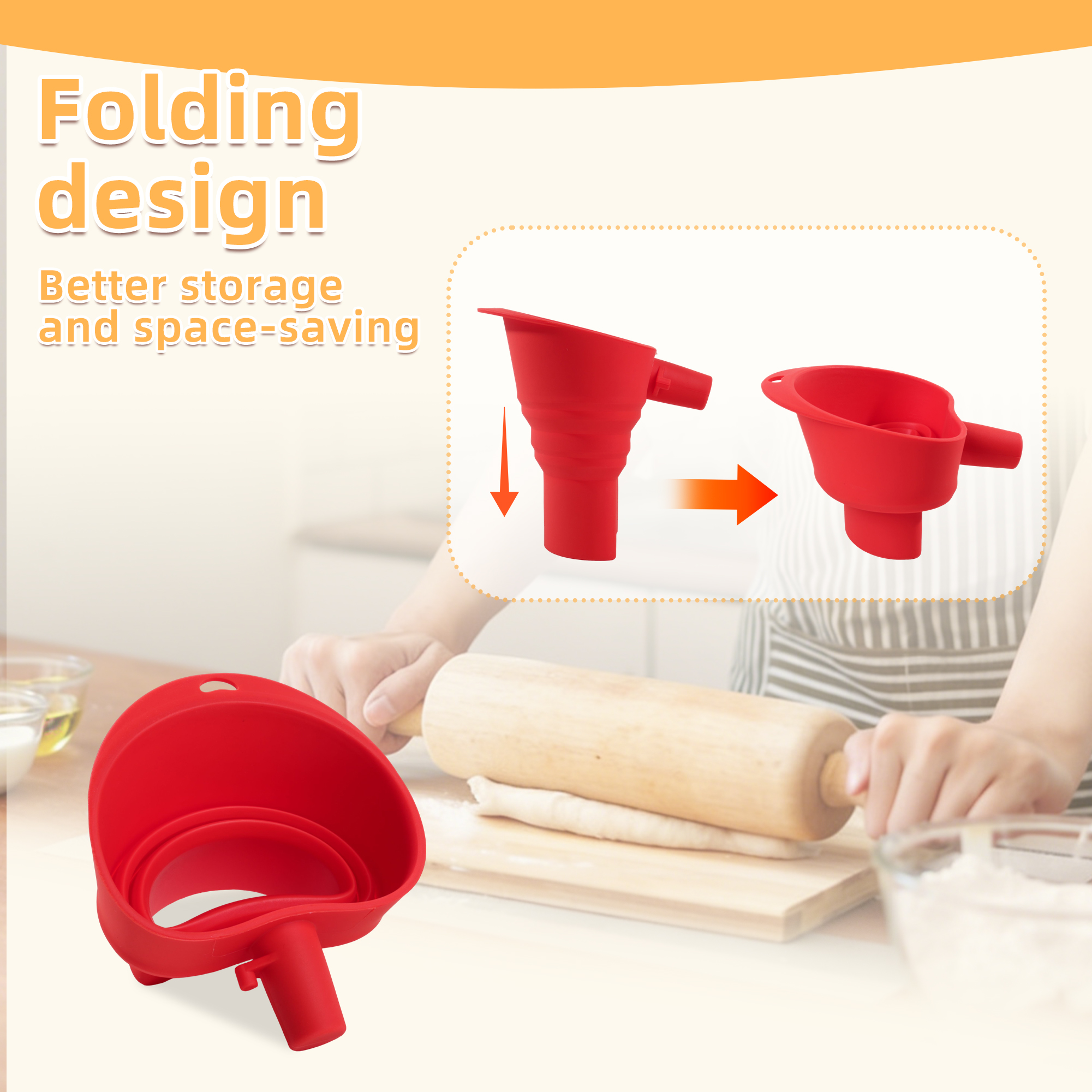 1/3pcs mix Silicone Flour Funn - Kitchen Appliances For Restaurant review and price